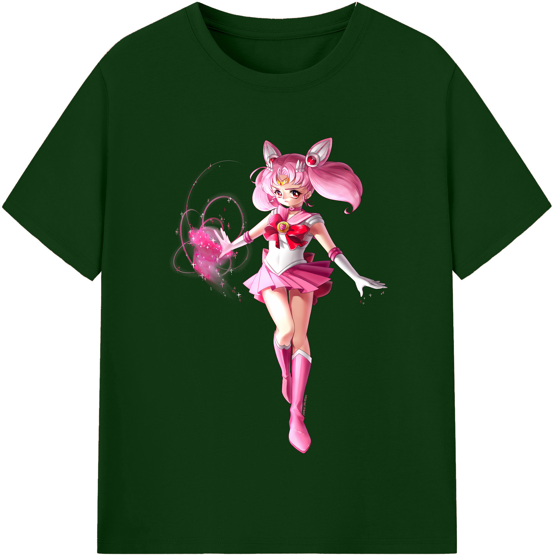 （画像用） 美少女戦士セーラームーン ちびうさ Sailor Moon Chibiusa Tsukino Usagi Small Lady Serenity 綿100％半袖Tシャツ（フロントプリント）